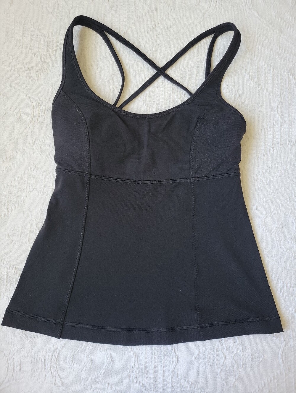 Lululemon Black Strappy Criss-cross Back Athletic Tank Top Size 4